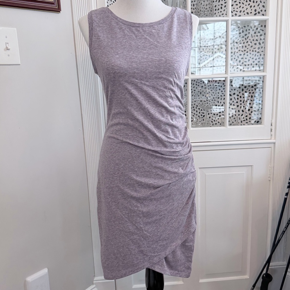 Leith | Lavender Sleeveless Ruched Midi Dress | Size M